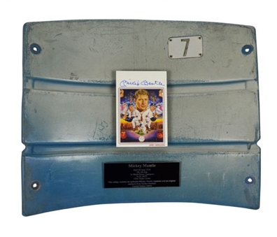 Mickey Mantle Signed Seatback from Original Yankee Stadium (MLB Auth)